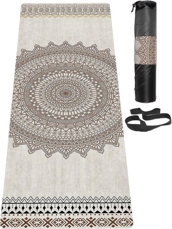 Mat di yoga, antiscivolo, pannello di allenamento e training ecocompatibile con cintura portatile, grande pannello di allenamento e training per yoga, pilates e fitness (183 cm x 61 cm x 6 mm)