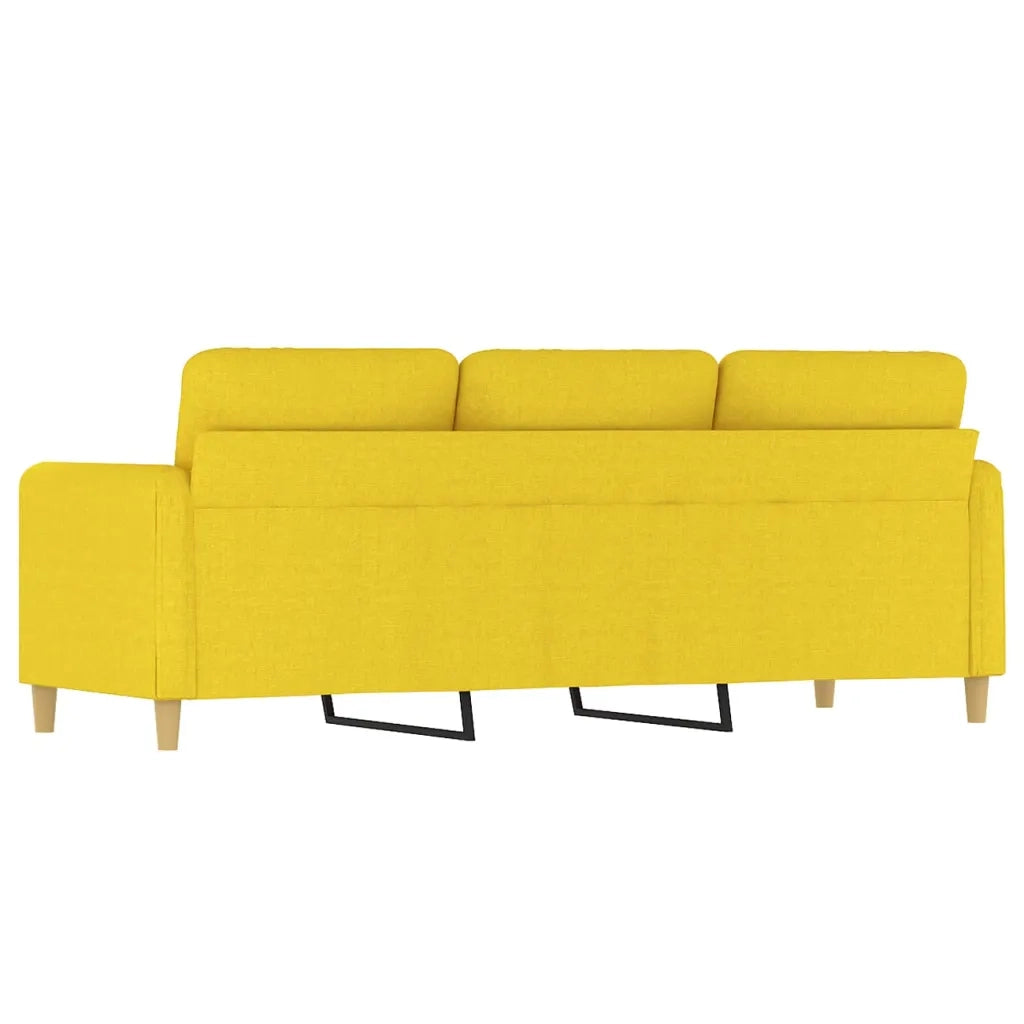 Divano a 3 Posti-Sofa 3 Posti Giallo Chiaro 180 cm in Tessuto 456829