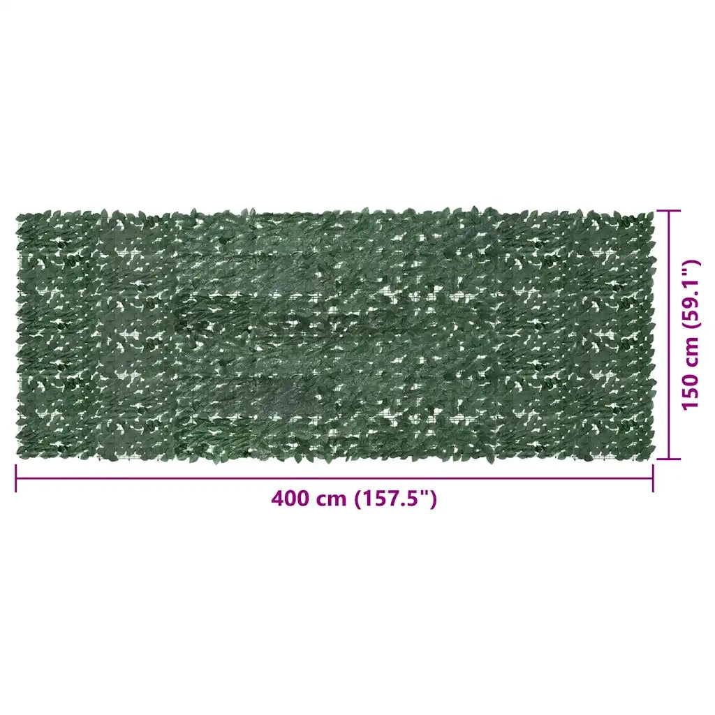 Paravento da Balcone-Pannello per balcone con Foglie Verde Scuro 400x150 cm