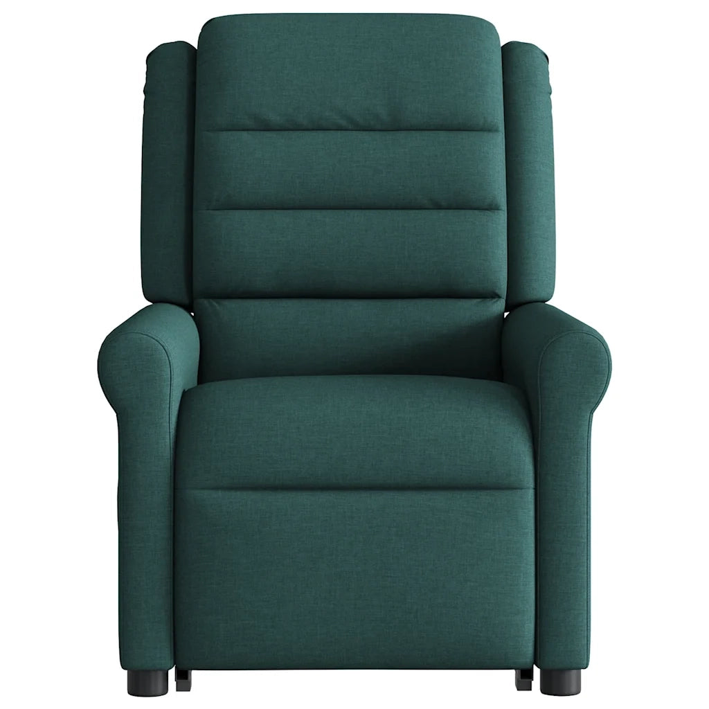 Poltrona Alzapersona Massaggiante Verde Scuro in Tessuto 3303330