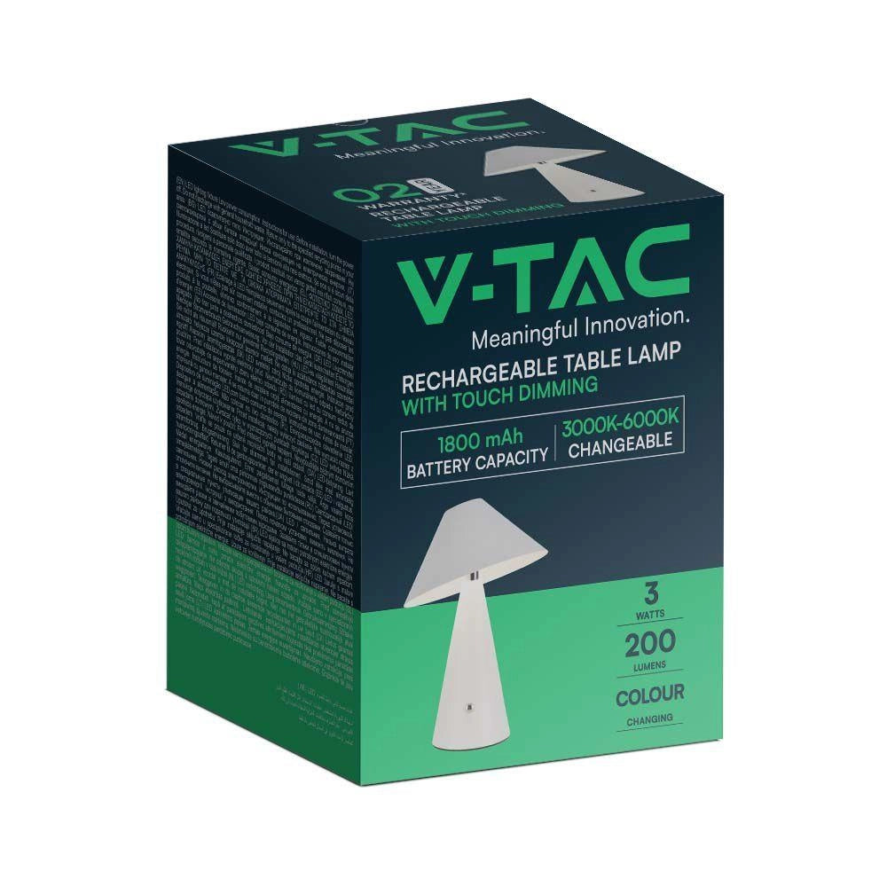 Lampada da tavolo LED 3W USB-C dimmerabile bianca V-TAC