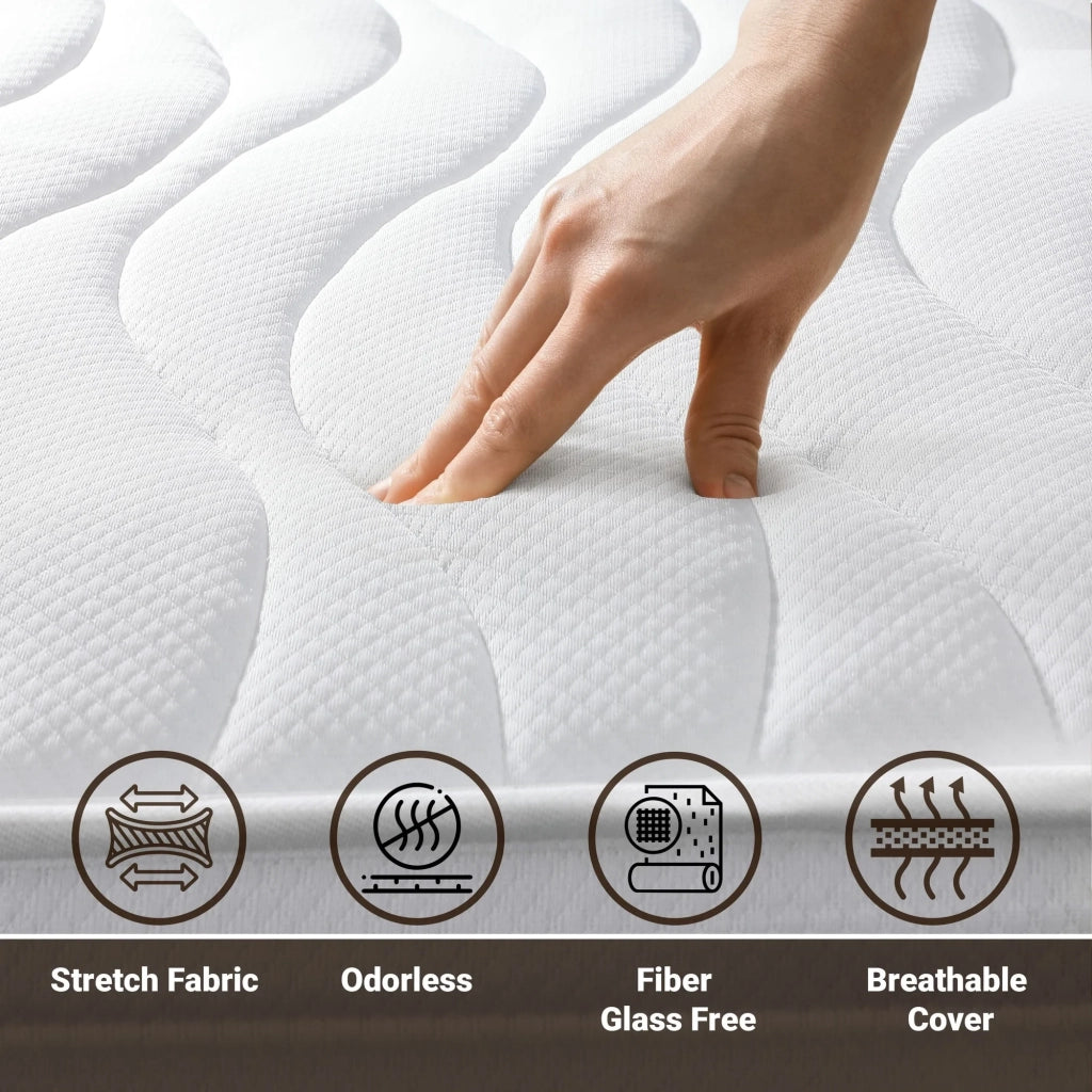 Materasso a molle Insacchettate e Memory matrimoniale 170x200 altezza 20 cm |Medio Rigido , Automodellante, Ortopedico | Rivestimento Anallergico e Traspirante