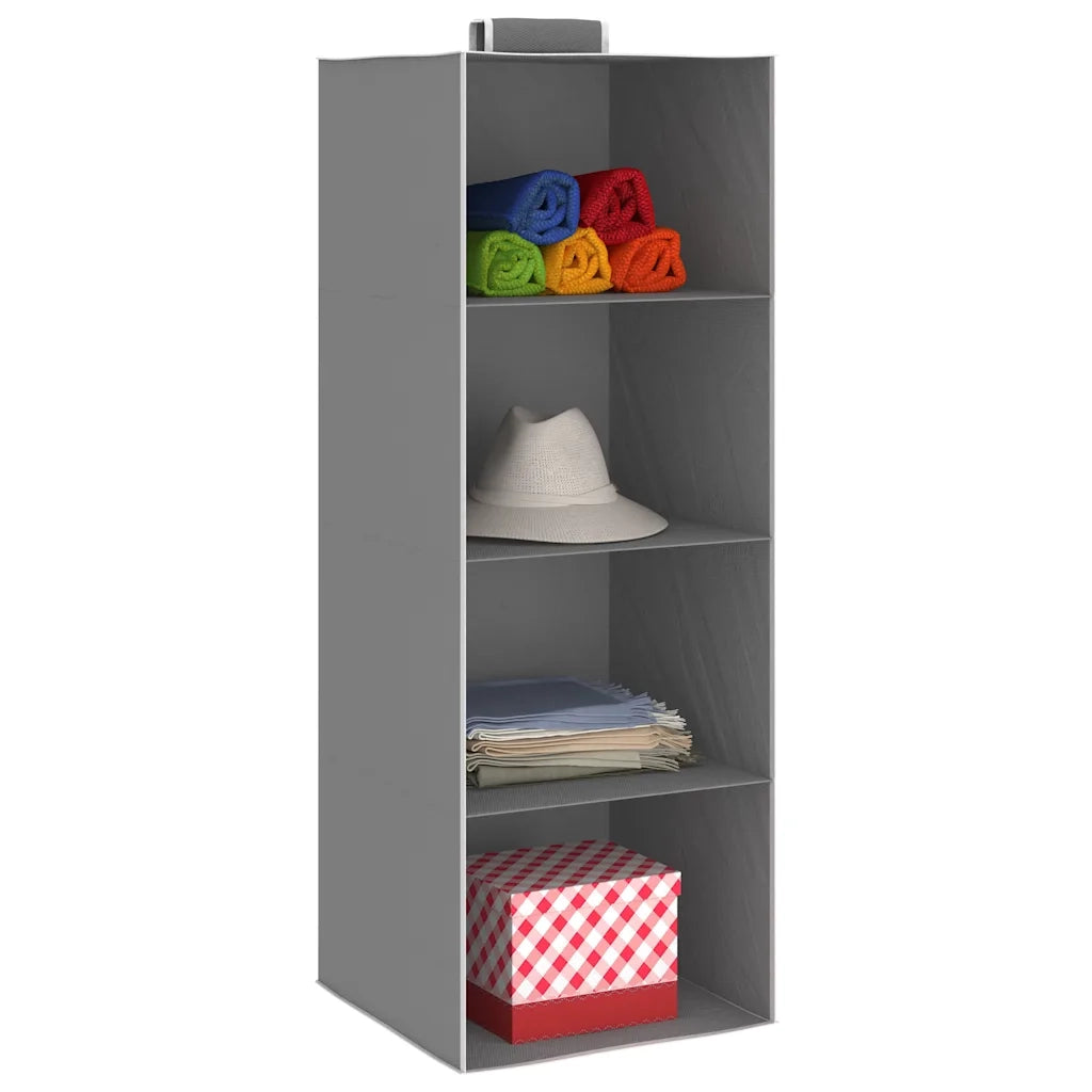 Organizer per Armadio da Appendere con 4 Ripiani 2 pz Tessuto 288324