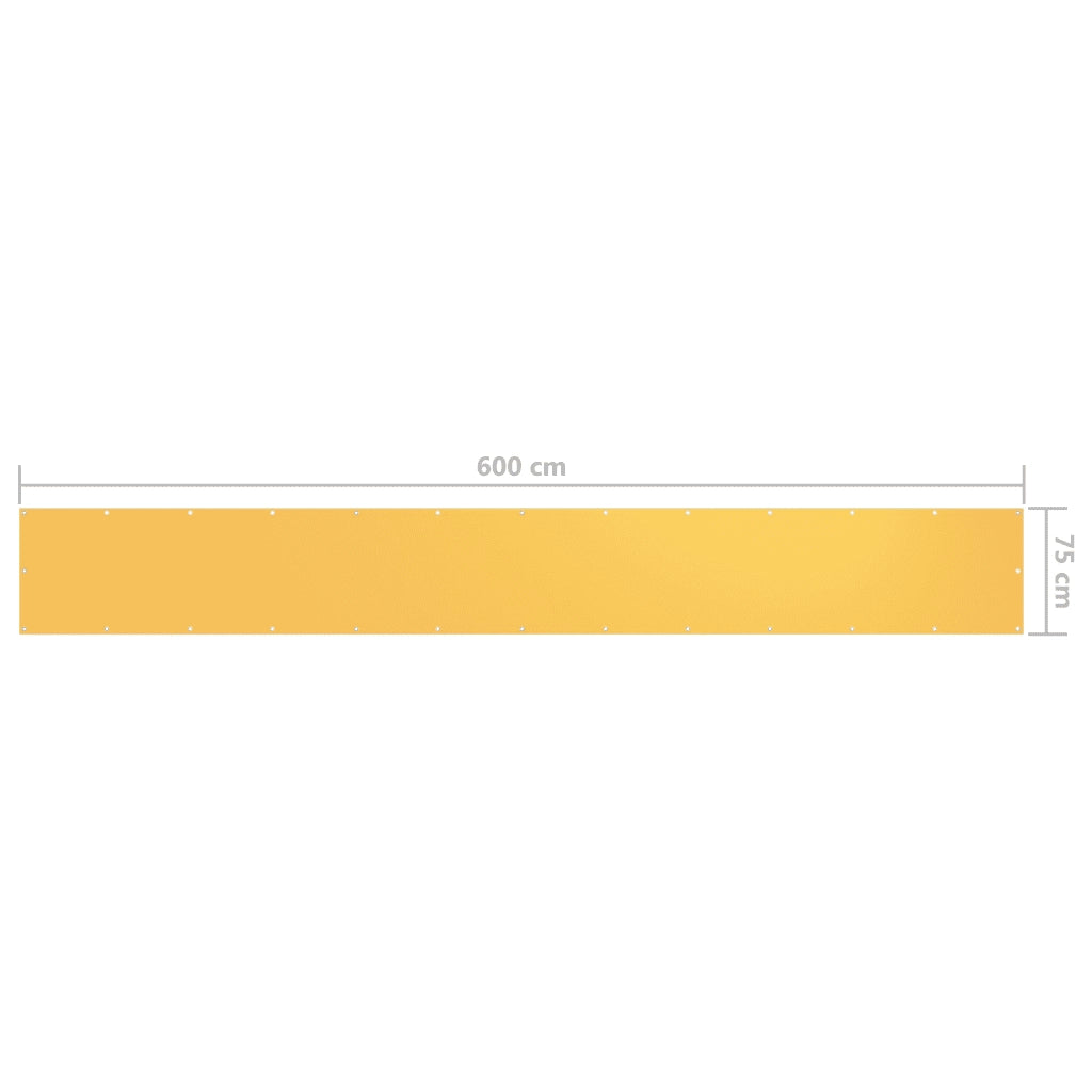 Schermo da balcone | Paravento da Balcone Giallo 75x600 cm in Tessuto Oxford