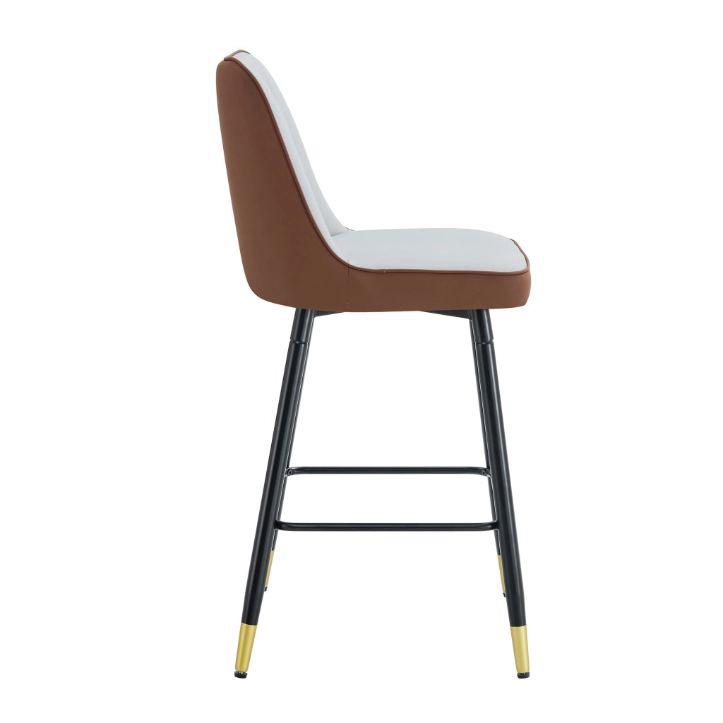 2er-Set sgabelli da bar - Zephmum- 100 cm- grigio chiaro/marrone- struttura in metallo nero