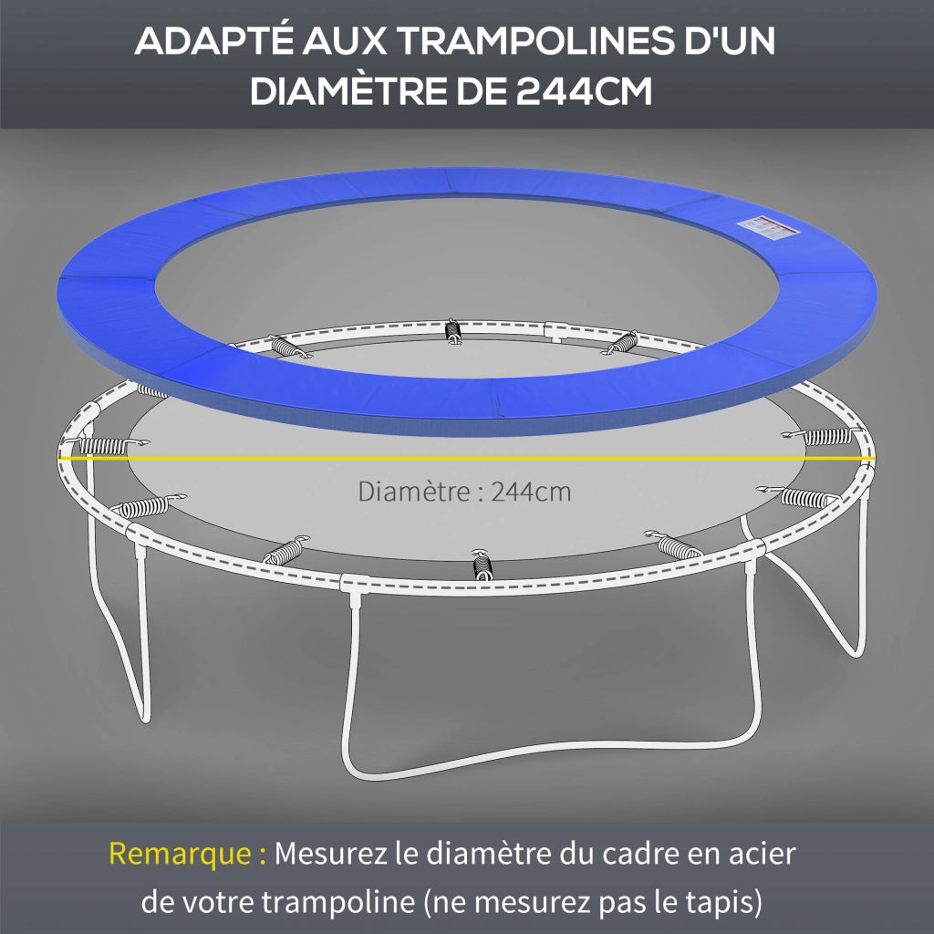 Cuscino protezione trampolino ¨C Minimal ¨C ? 244 cm UV resistente anti strappo blu