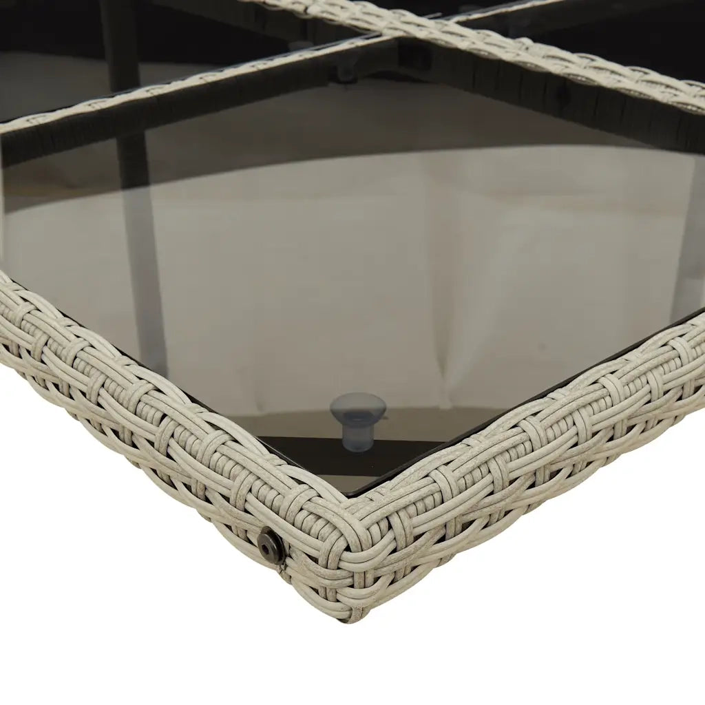 Set da Pranzo da Giardino 13pz con Cuscini Grigio in Polyrattan 3211307