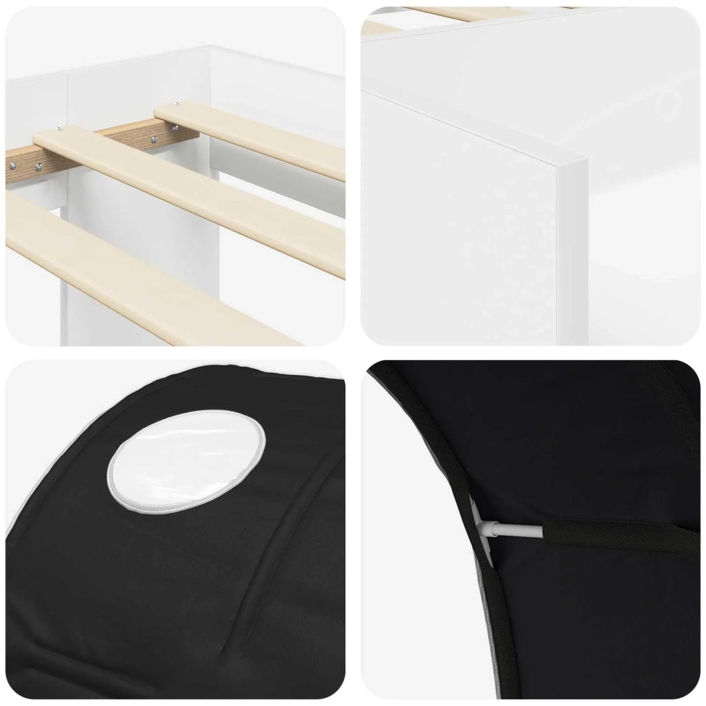 Letto con Tunnel 3 pz Bianco e Nero Legno ingegnerizzato 3423622