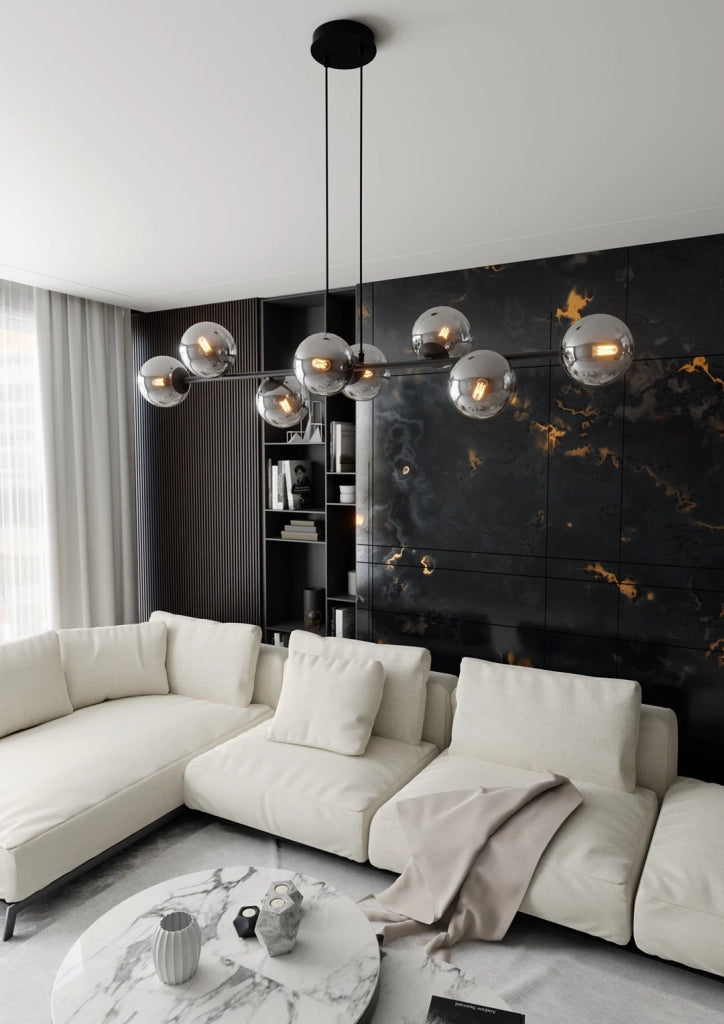Lampadario Emibig Rossi nero/grafite 8xE14 vetro metallo