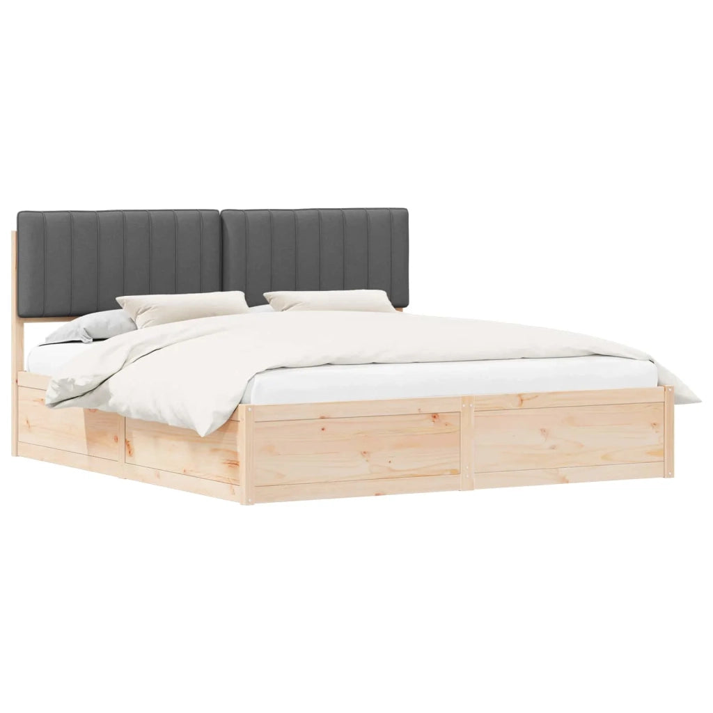 Letto con Testiera Rivestita-Struttura Letto con Testiera Grigio scuro 180 x 200 cm 822184