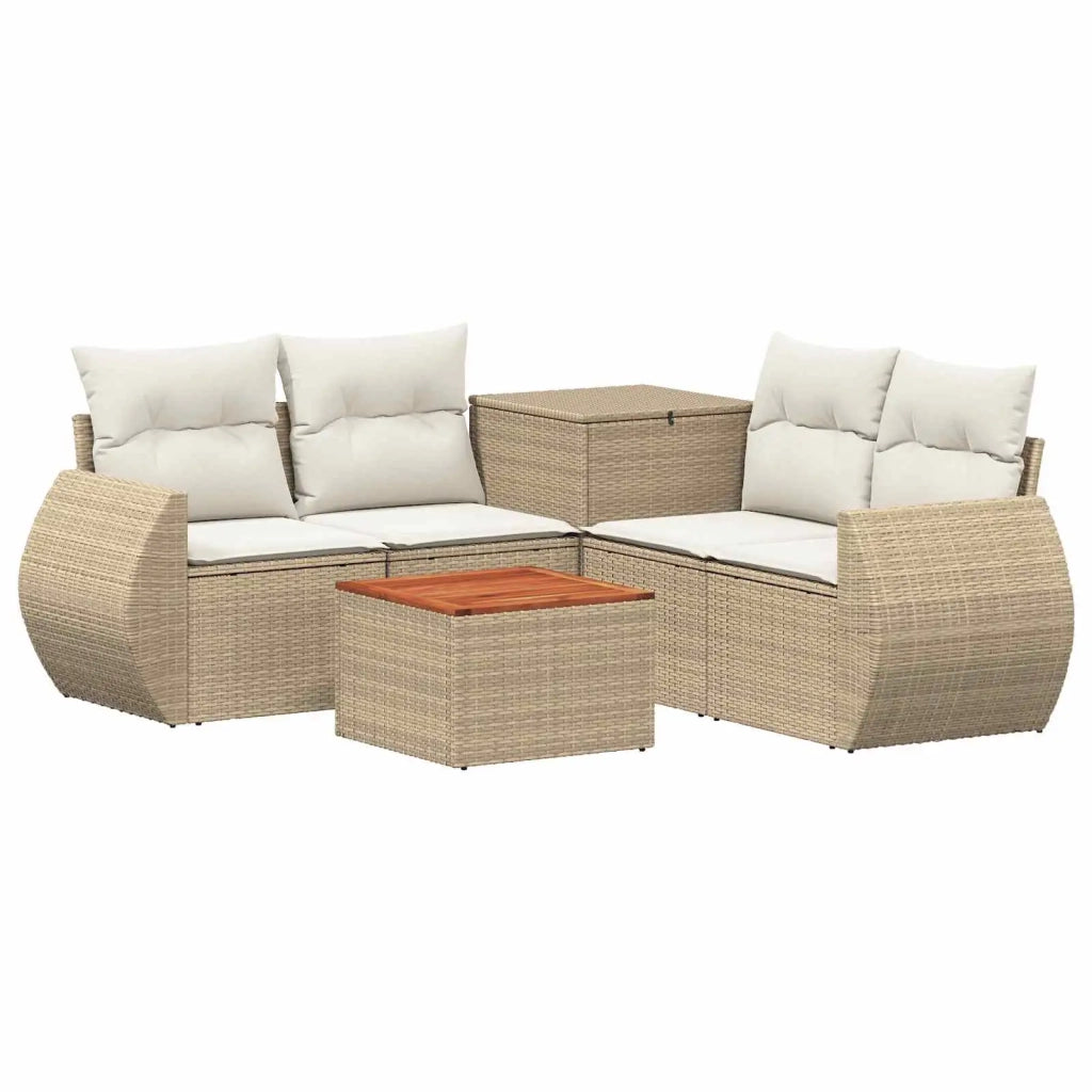 Set di divani 6 pz Beige e Bianco Crema 3447524
