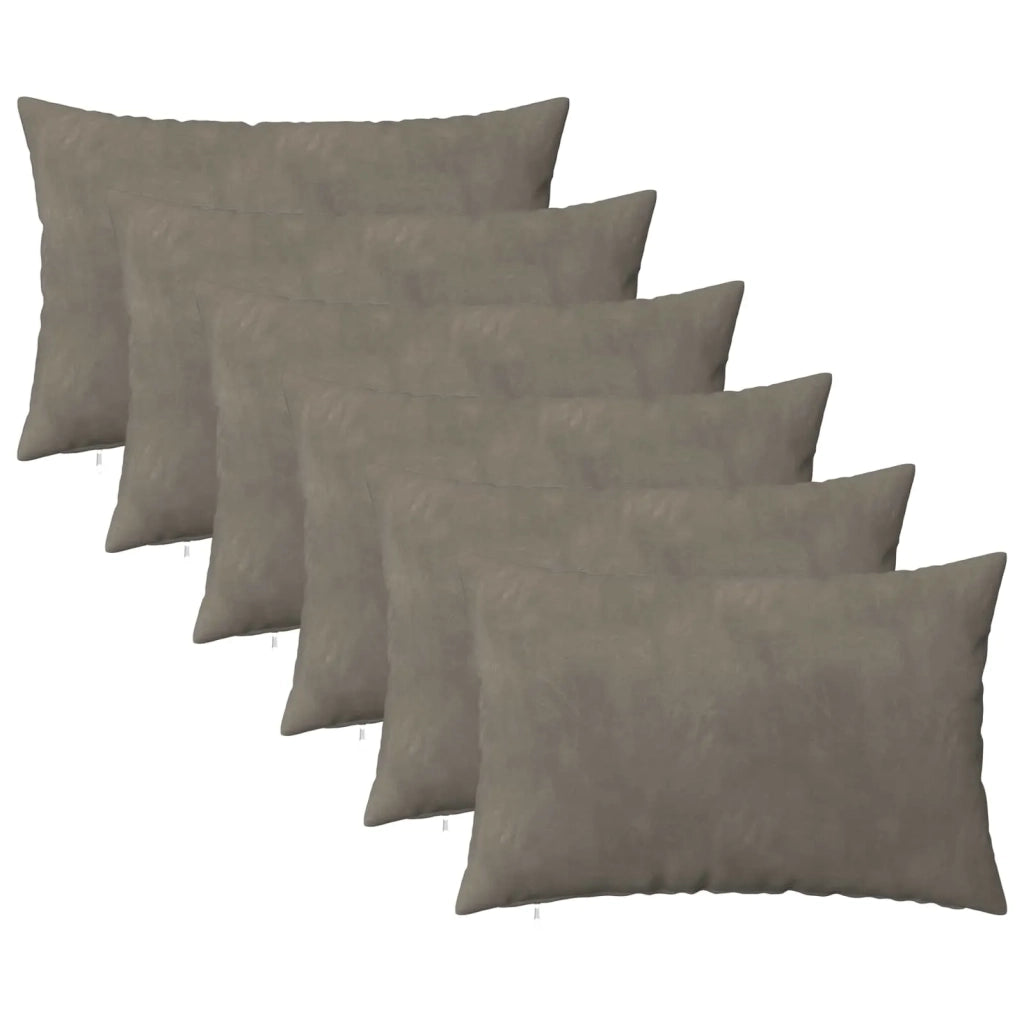 Federa 6 pcs HEERLEN Grigio Chiaro 30 x 50 cm Velluto 907692