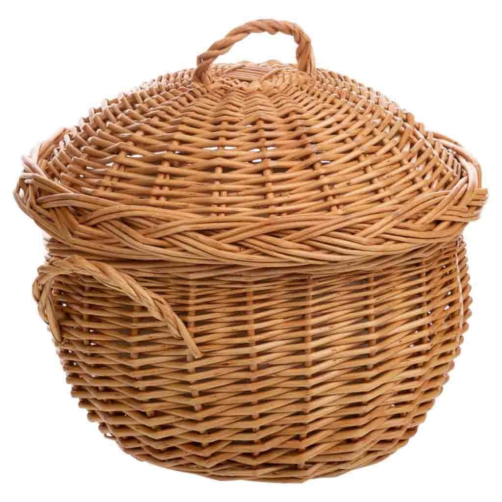 Scatola da cucito in vimini marrone 21x21x25/18h