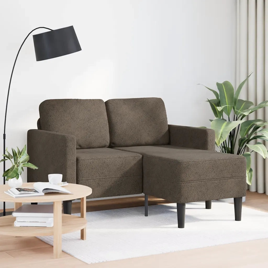 Divano 2 Posti con Chaise a L Grigio Scuro 125 cm in Similpelle 4107090