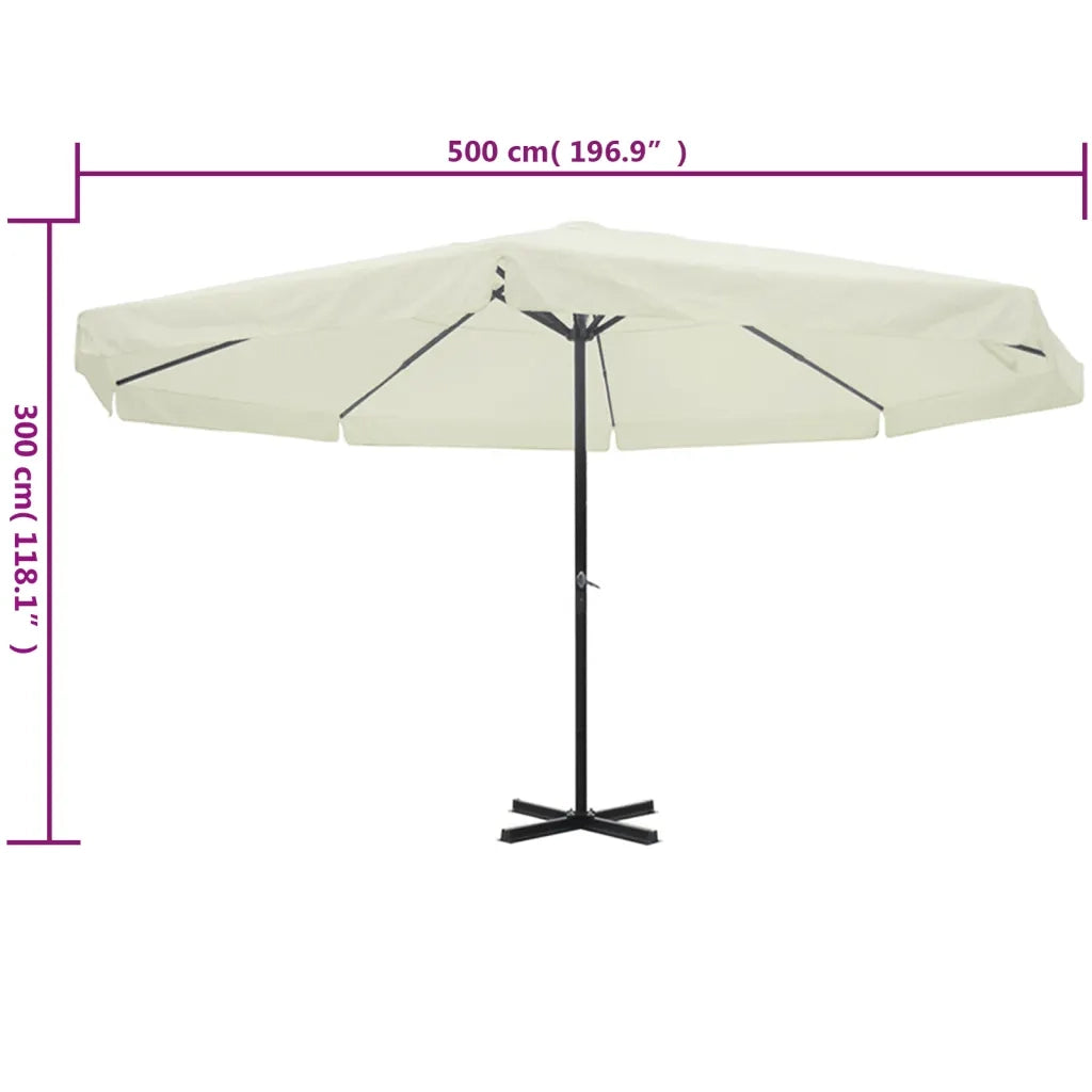 Ombrello | Parasolne bianco in alluminio 500 cm