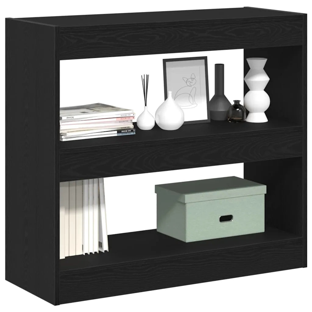 Armadio per Libri 2 livelli 2 pz 80 x 30 x 72 cm Rovere Nero 862720