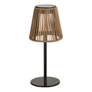 Lampada solare Salford in polyrattan marrone e metallo nero — ø13,5×30,5 cm
