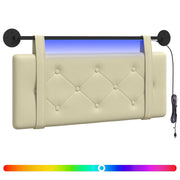 Testiera | Testata sospesa Con luce LED Crema Similpelle