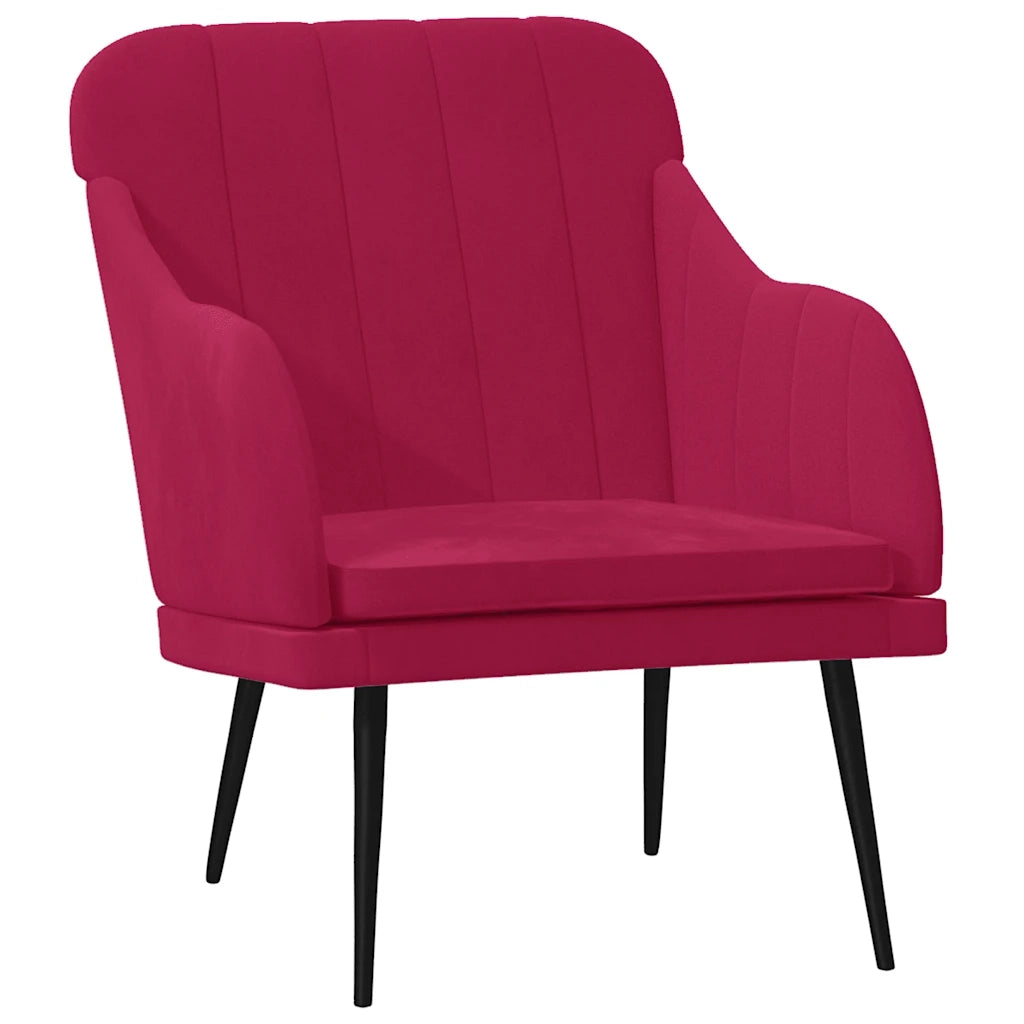 Poltrona Rosso Vino 63x76x80 cm Velluto 351458