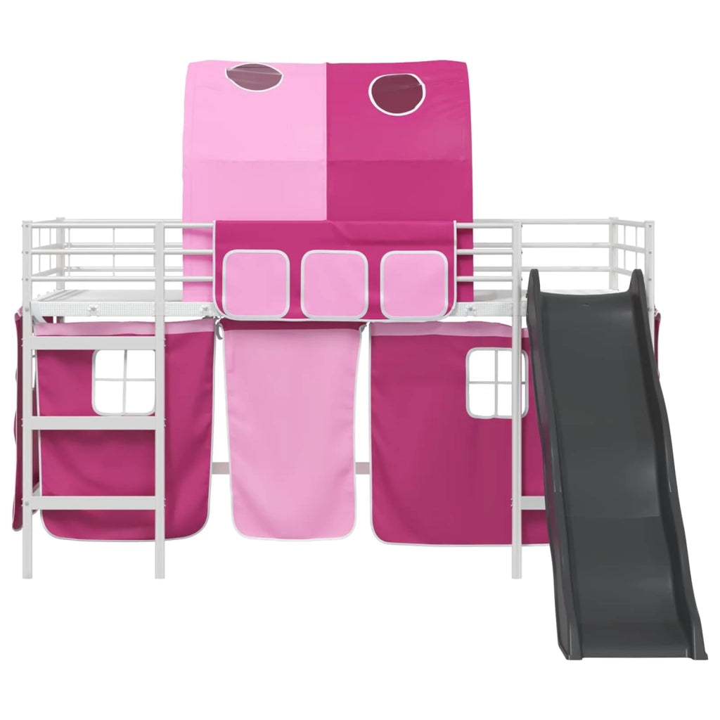 Struttura del letto loft per bambini Bianco e Rosa Metallo