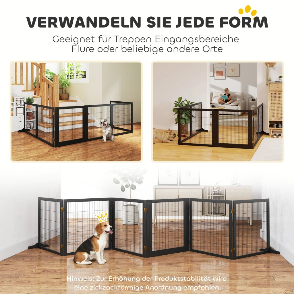 Cancelletto di sicurezza pieghevole per cani ¨C Xylo ¨C Legno di pino nero 432x36x70cm