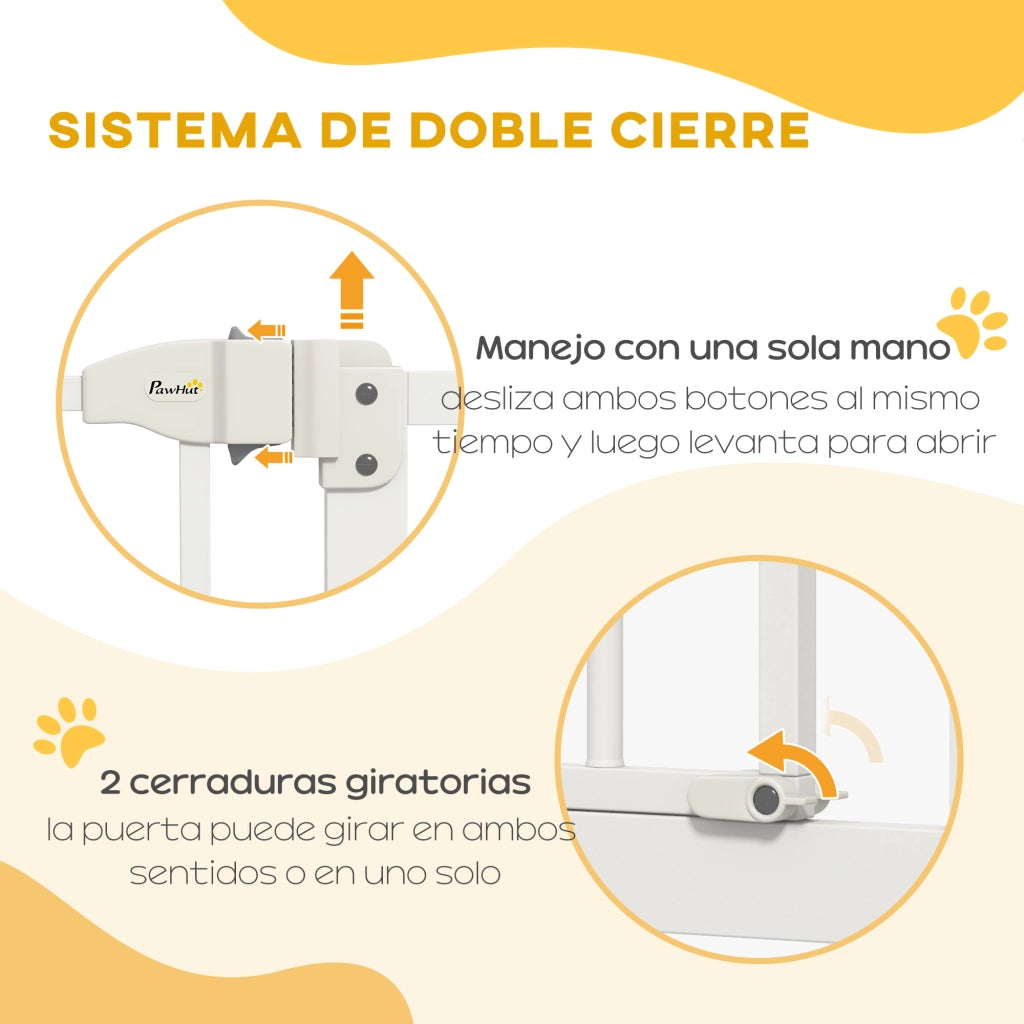 Barriera di Sicurezza Regolabile per Cani con 2 Estensioni ¨C Minimal ¨C Bianco 76-104 cm