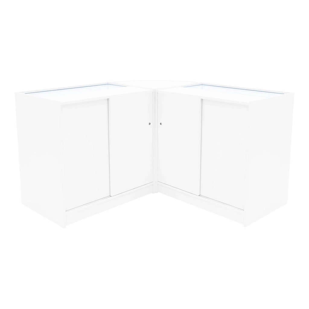 Set Bancone Bianco Apollo LED K900 LM60 con Vetrina Espositiva 3 Ripiani