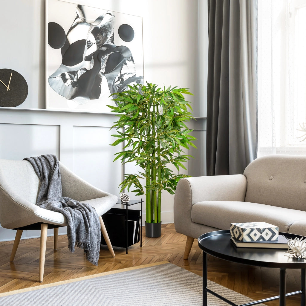 Pianta Finta di Bamb¨´ ¨C Minimal ¨C 160cm con Vaso Nero