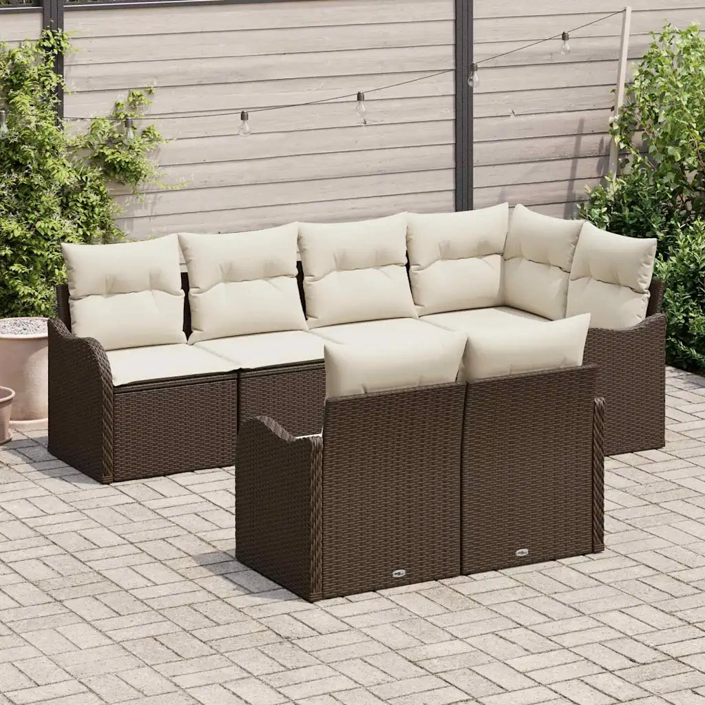 Set Divano da Giardino Marrone polyrattan