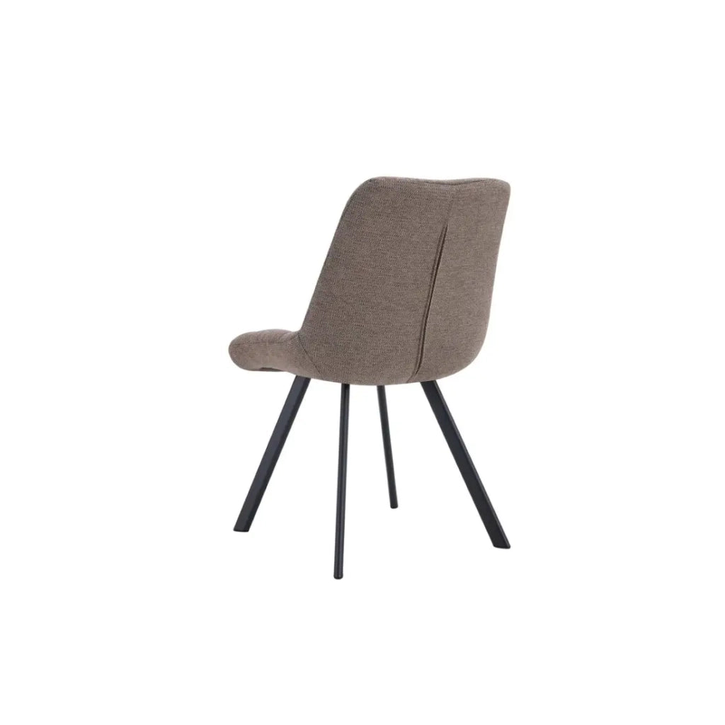 Set di 2 sedie VELMA - Tessuto pepe - Gambe in metallo - Design moderno - Eleganza naturale e contrastata