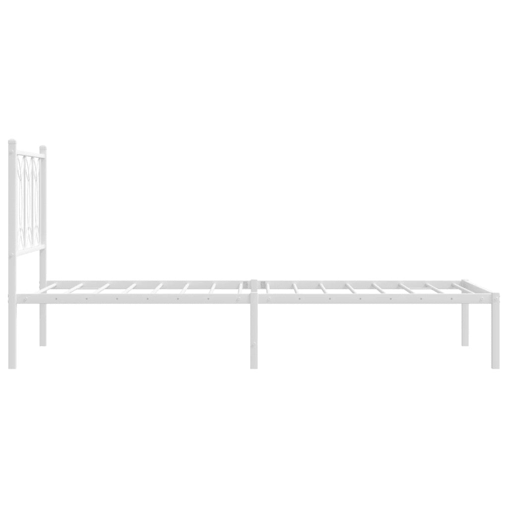 Giroletto senza Materaso con Testiera Metallo Bianco 75x190 cm 376167