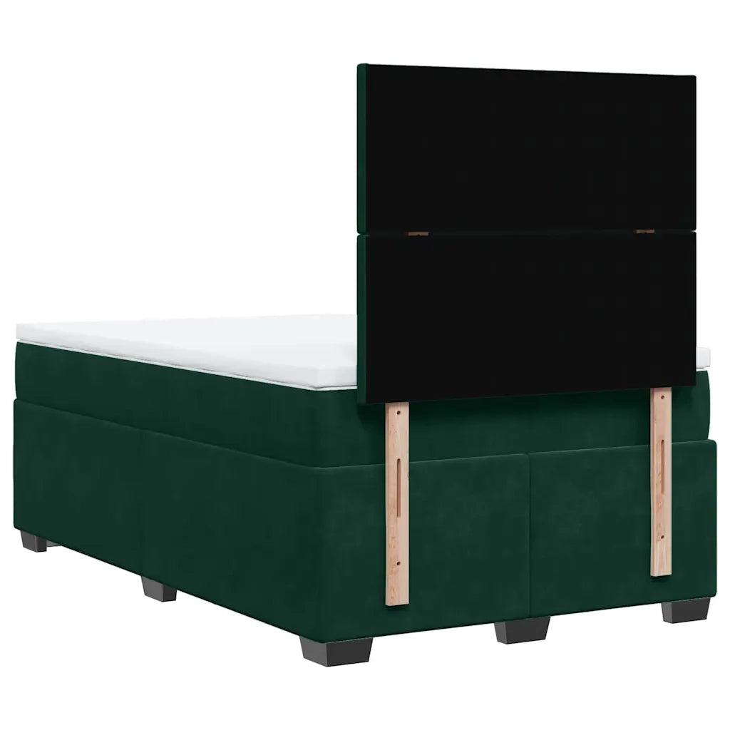 Giroletto a Molle con Materasso Verde Scuro 120x190 cm Velluto 3290855