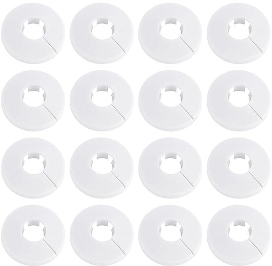 Copertura di raccordo radiatore in plastica decorativa - 16 pezzi - Rosetta leggera - Diametro 20 mm - Per sostituzioni - Materiale di alta qualità - Copertura di raccordo