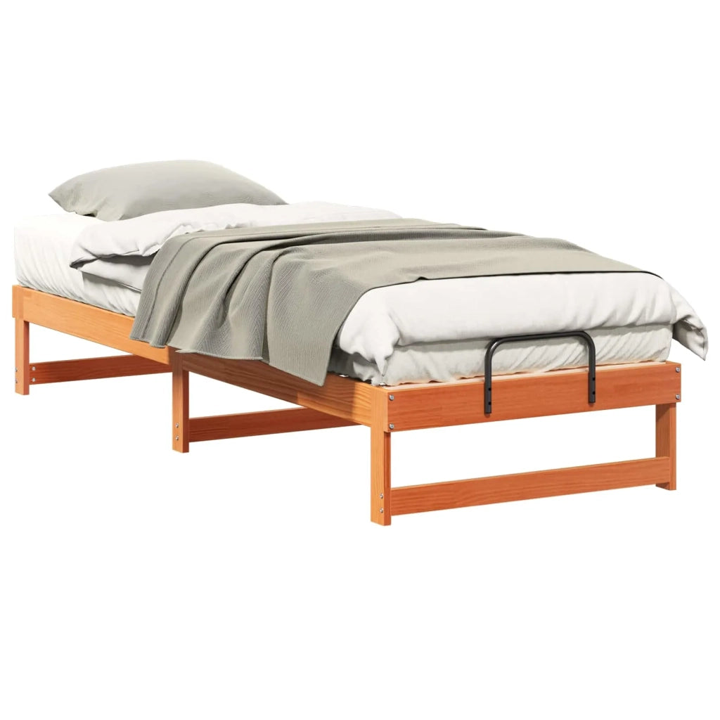 Letto singolo | Letto per adulti | Struttura del letto Marrone 90 x 210 cm Pino massello