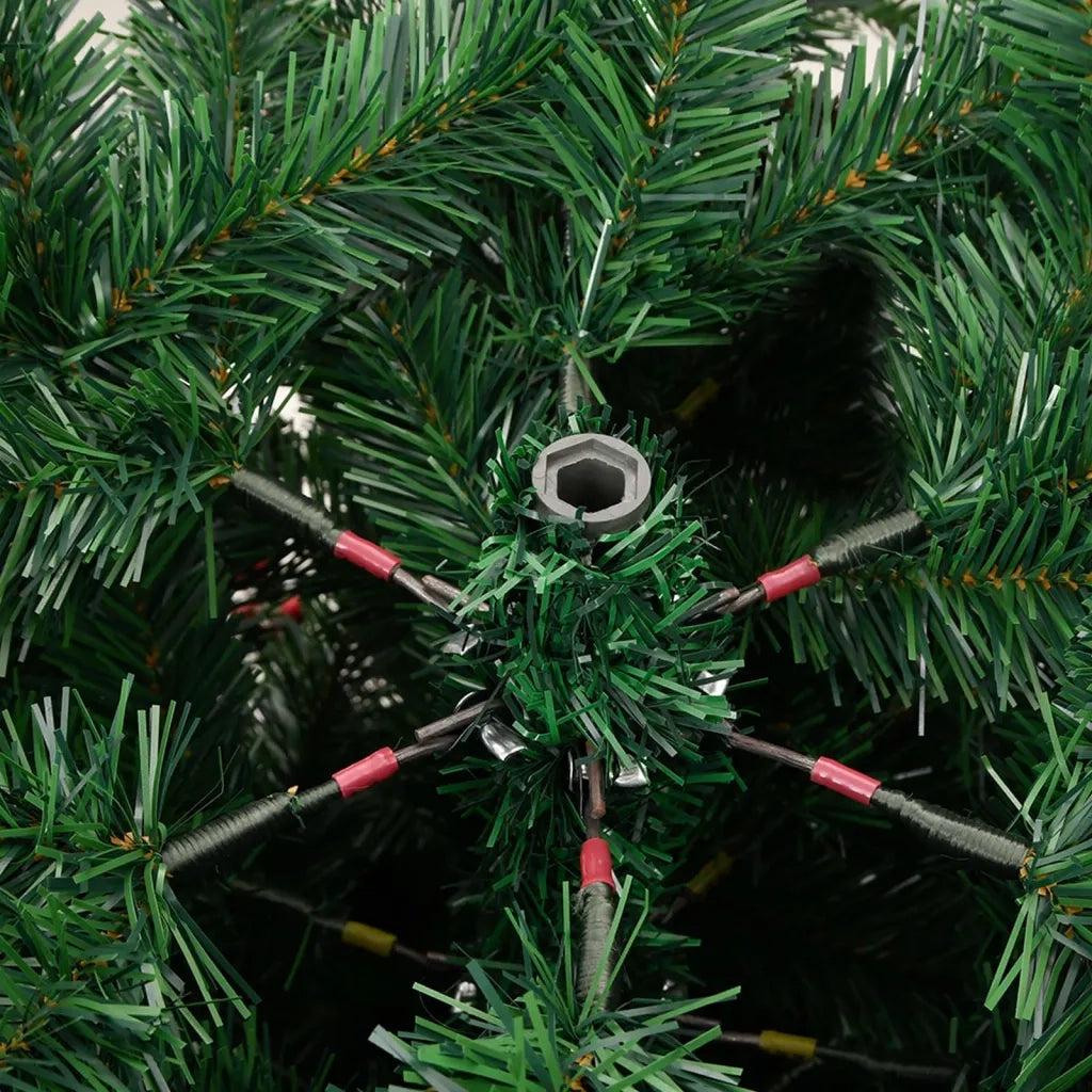 Albero Natale Artificiale Incernierato-Albero Natalizio con Pigne e Bacche 180cm