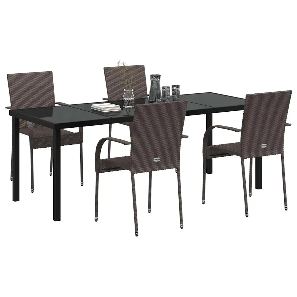 Set da Pranzo per Giardino 5 pcs Marrone 3379400