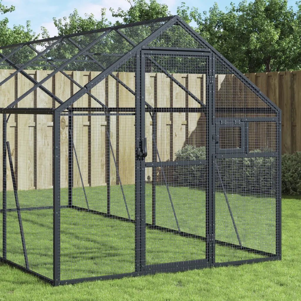 Voliera Antracite 1,79x8x1,85 m in Alluminio 3155805