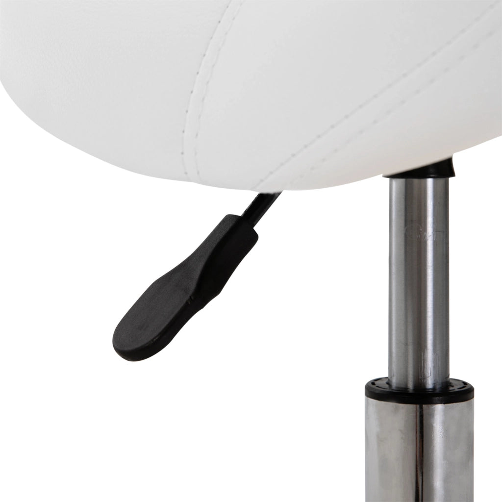 Sgabello con Ruote e Altezza Regolabile ¨C Zephmum ¨C Bianco 52x53x49-61cm
