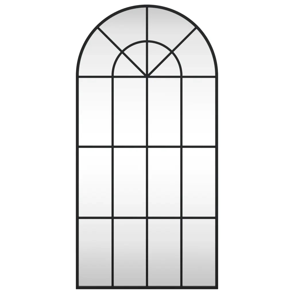 Specchio da Parete Nero 50x100 cm Arco in Ferro 358626