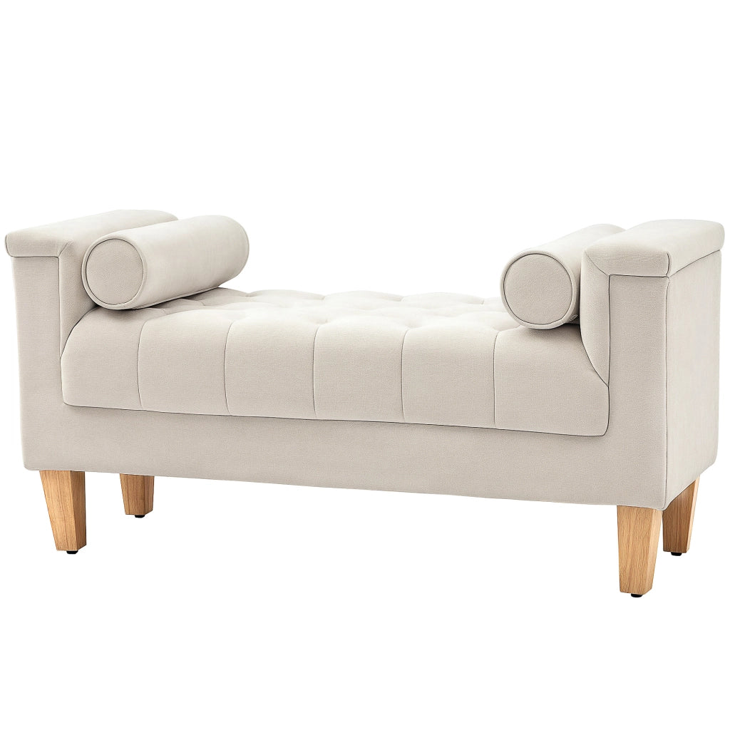 Divano 2 posti imbottito ¨C Minimal ¨C Beige 115x44x58