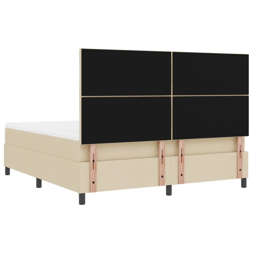 Letto a molle con strisce LED Crema 180 x 200 cm Tessuto 3342968