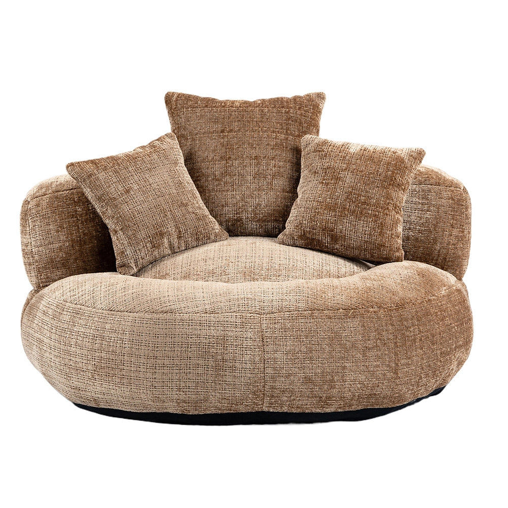 Chaise longue - Xylo - gaming chenille caffè con 3 cuscini