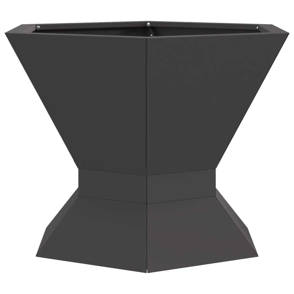 Bracere Esagonale Nero 50x50x40 cm Acciaio