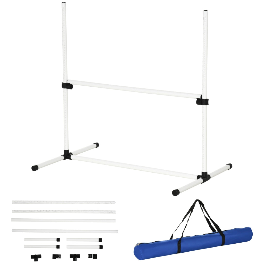 Set di 4 Ostacoli per Agility Dog ¨C Minimal ¨C Bianco, Regolabile, 99x65x94cm