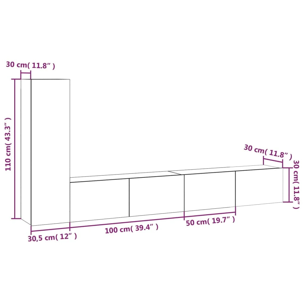 Set di mobili da 3 pezzi tra cui armadio credenza mobile TV soggiorno/camera da letto salotto rovere affumicato legno marrone ingegnerizzato 02_0024594