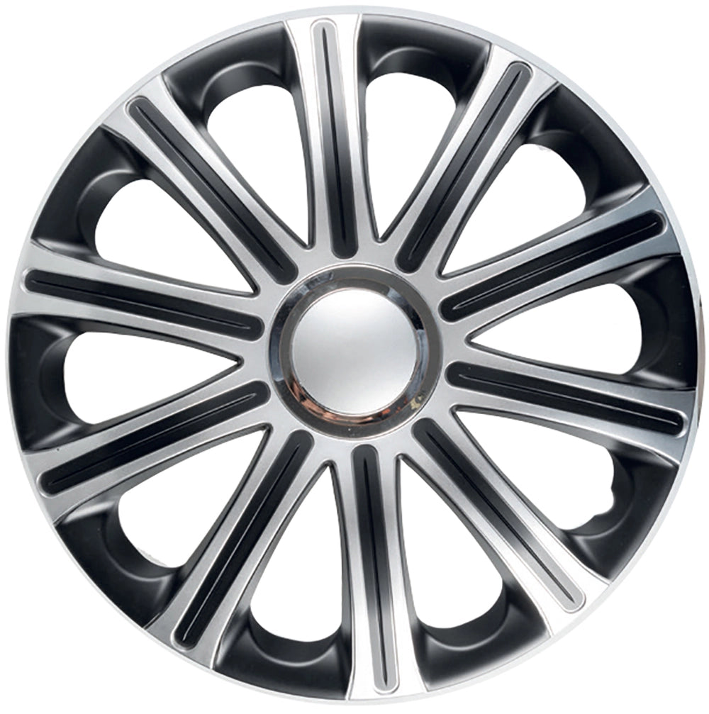 "Borchie Modena Ner/Grig 15"" set calotte auto in scatola"