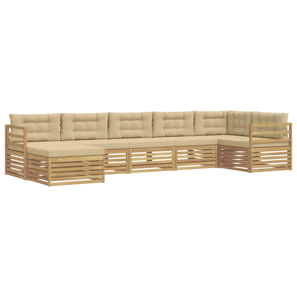 Set di divani da esterno con cuscino 7 pcs Bianco e Beige 3390828