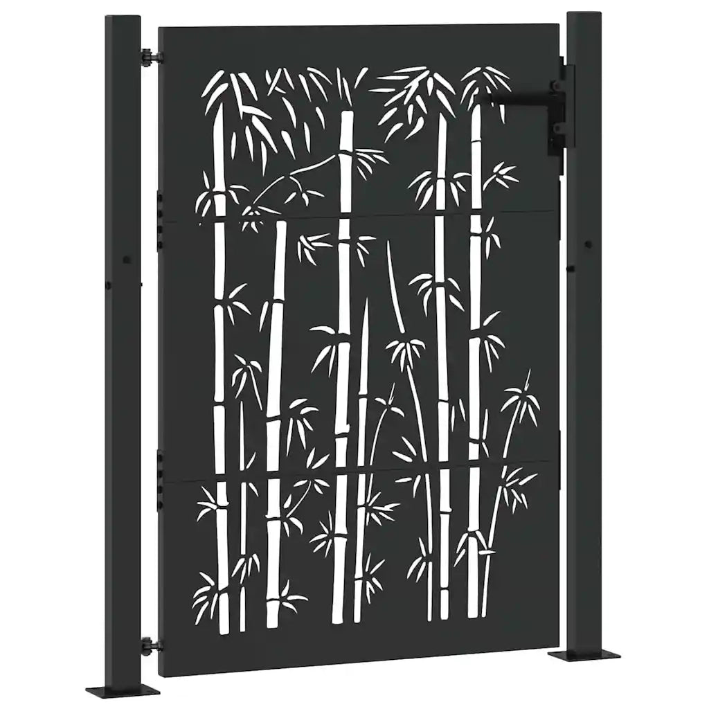 Cancello da giardino con blocco Nero 110 x 130 cm 42015895