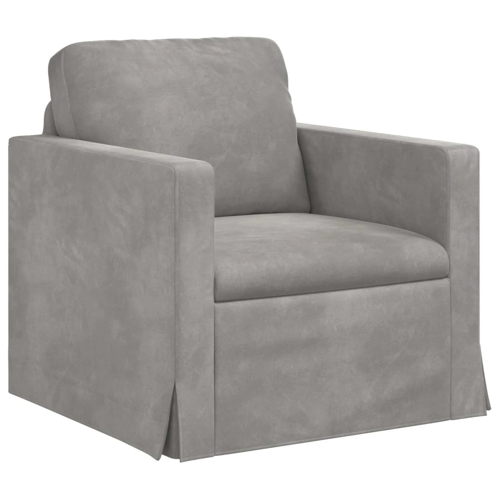Divano Grigio chiaro 78 x 78 x 80 cm Velluto