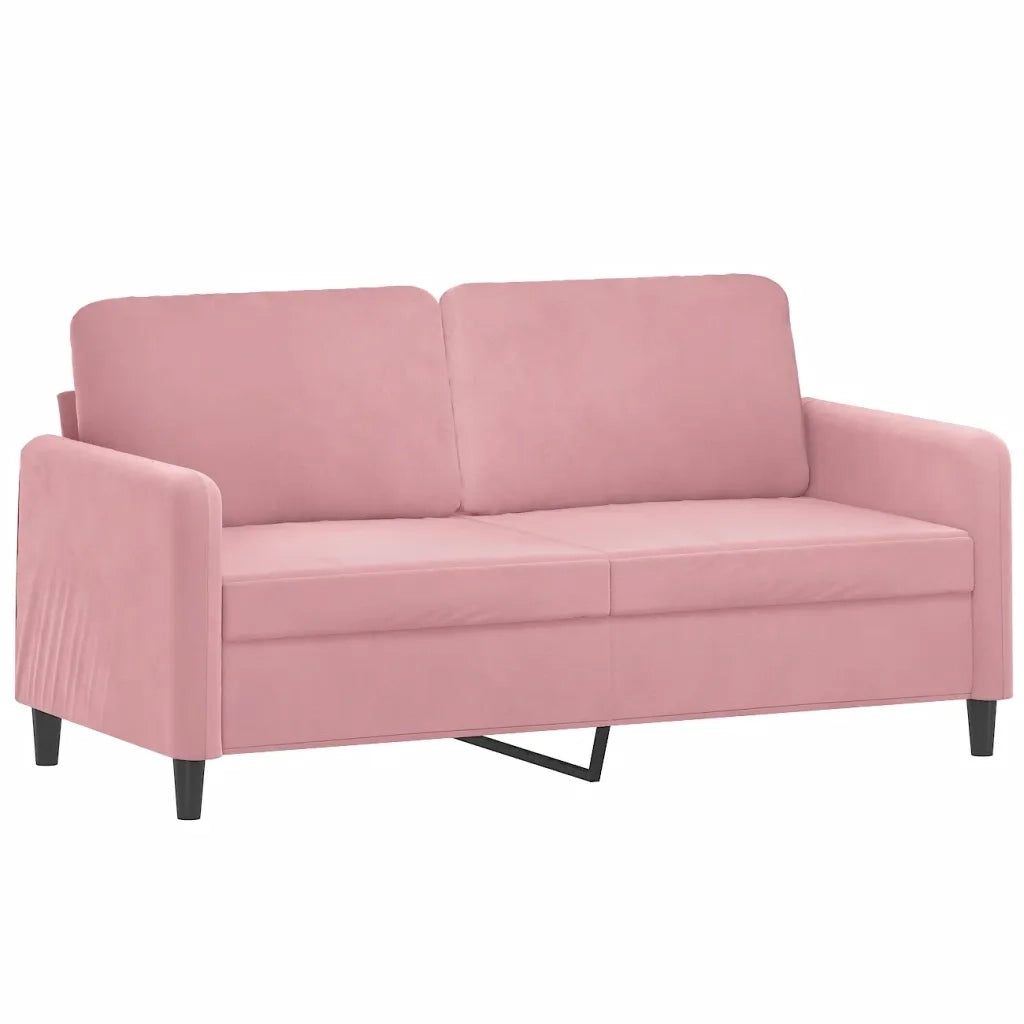 Set di Divani 2 pz con Cuscini Rosa in Velluto 3201997